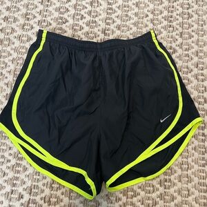 Nike Black Running Shorts with Neon Trim - tempo